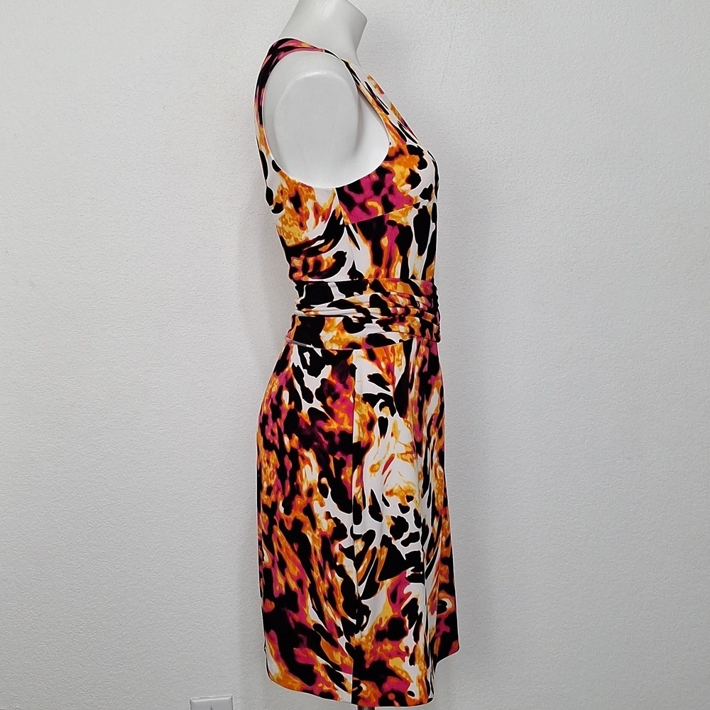 Cache "NEW" Colorful Neon Animal Print Mobwife Maximalism BeltedDress Size 14 - Picture 11 of 15